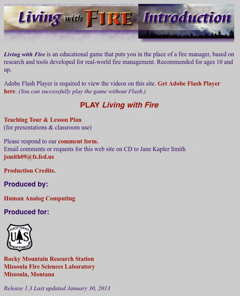 Rocky Mountain Research Station: Living With Fire Lesson Plan Rocky Mountain Research Station: Living With Fire Lesson Plan
