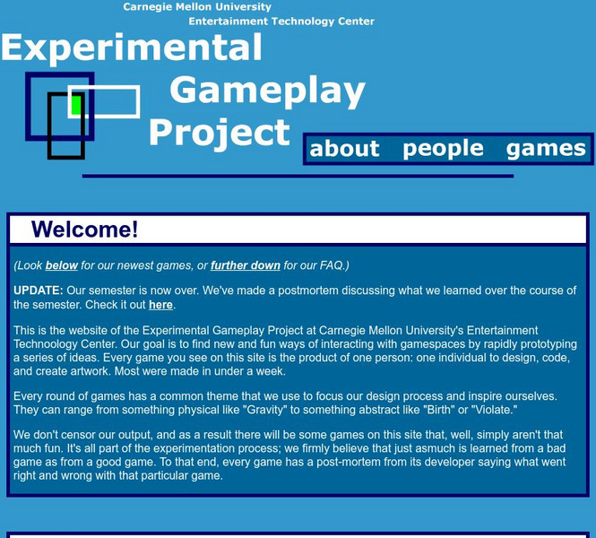 Experimental Gameplay Project Website Experimental Gameplay Project Website