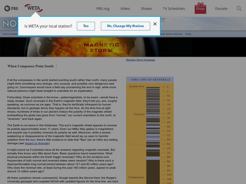 Nova: Magnetic Storms: When Compasses Pointed South Handout