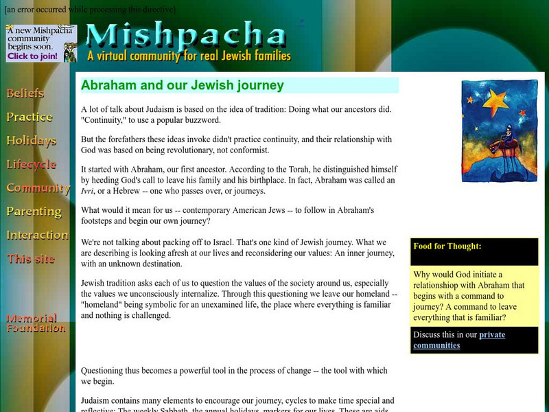 Mishpacha.org: Abraham and Our Jewish Journey Website