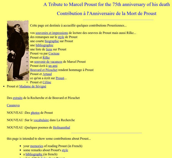 Contribution a L?anniversaire De La Mort De Proust Handout Contribution a L?anniversaire De La Mort De Proust Handout