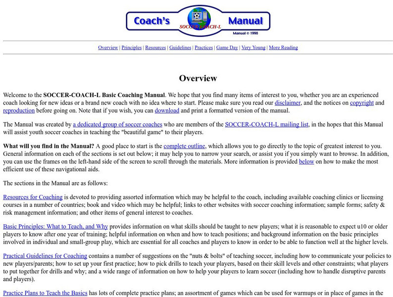 Soccer Coach L: Basic Coaching Manual Website Soccer Coach L: Basic Coaching Manual Website