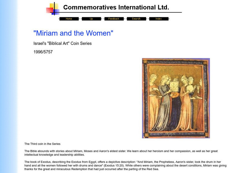 Biblical Art Coin Series: "Miriam and the Women" Graphic