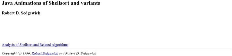 Princeton University: Java Animations of Shellsort and Variants Handout