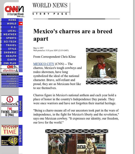 Cnn: Mexico's Charros Are a Breed Apart Article Cnn: Mexico's Charros Are a Breed Apart Article