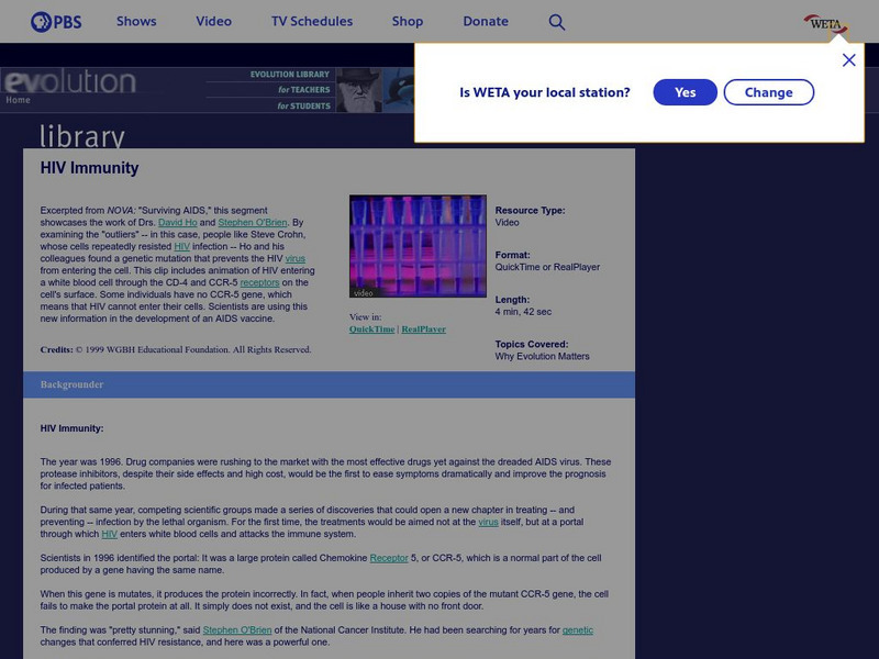 Pbs Teachers: Hiv Immunity Instructional Video Pbs Teachers: Hiv Immunity Instructional Video
