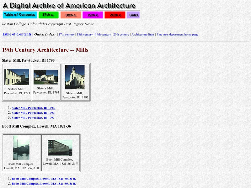 19th Century Architecture: Mills Graphic