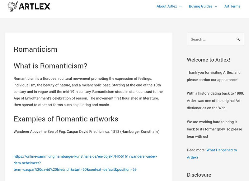 Art Lex: Romanticism Graphic Art Lex: Romanticism Graphic