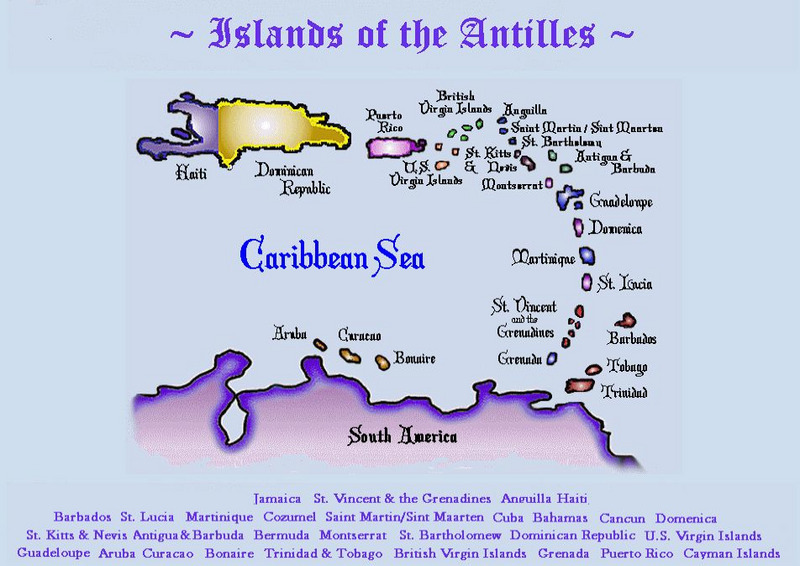Antilles.com: Map of the Lesser Antilles Graphic Antilles.com: Map of the Lesser Antilles Graphic
