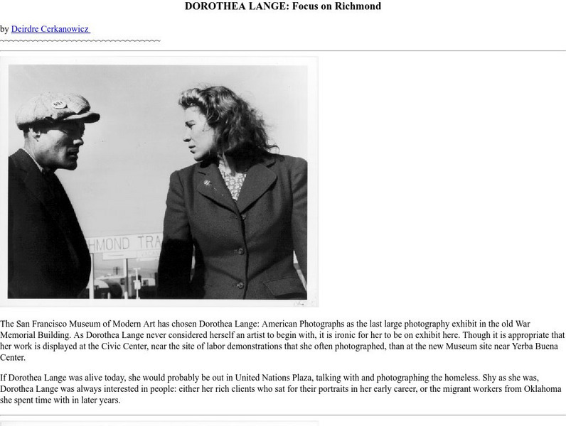 Ibiblio: Dorothea Lange Article Ibiblio: Dorothea Lange Article