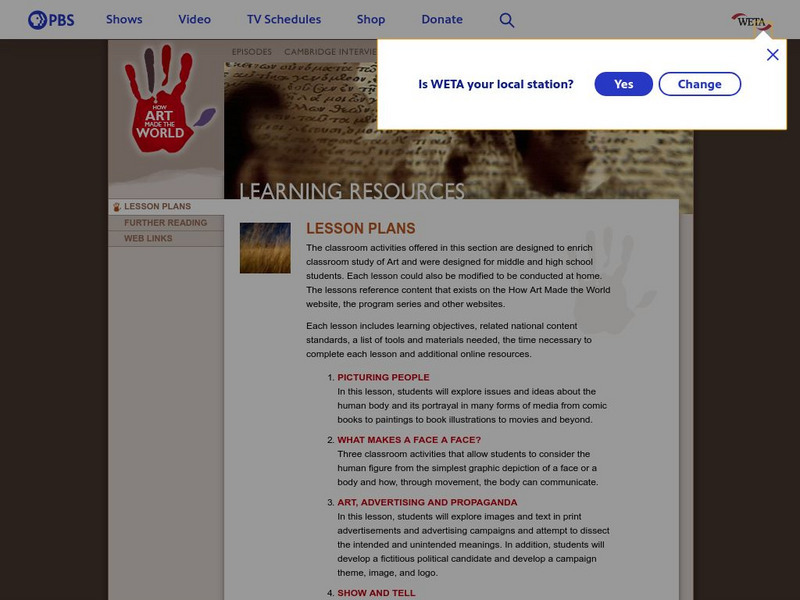 Pbs Teachers: Learning Resources for How Art Made the World Lesson Plan Pbs Teachers: Learning Resources for How Art Made the World Lesson Plan