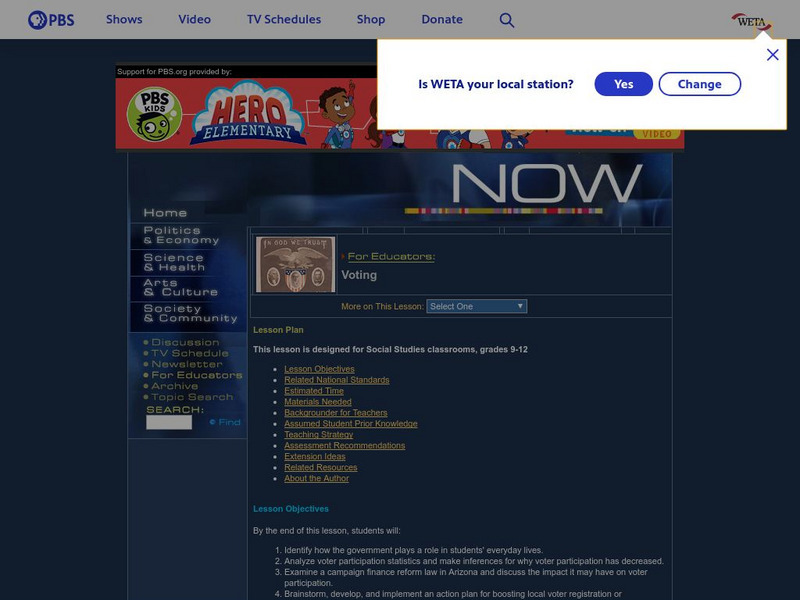 Now With Bill Moyers: Voting Lesson Plan Now With Bill Moyers: Voting Lesson Plan