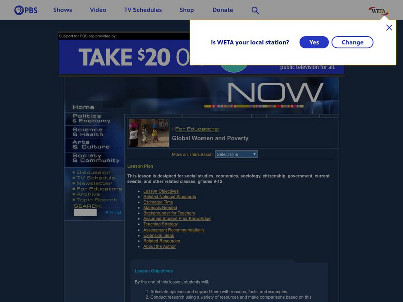Pbs Teachers: Global Women & Poverty (Lesson in Women's Economic Hardships) Lesson Plan Pbs Teachers: Global Women & Poverty (Lesson in Women's Economic Hardships) Lesson Plan