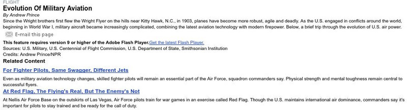 Npr: Evolution of Military Aviation Graphic Npr: Evolution of Military Aviation Graphic