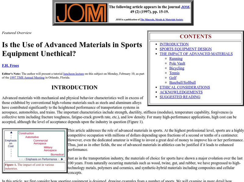 Is the Use of Advanced Materials in Sports Equipment Unethical 