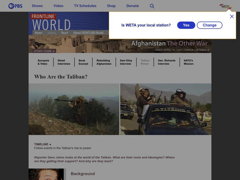 Frontline: Who Are the Taliban? Activity Frontline: Who Are the Taliban? Activity
