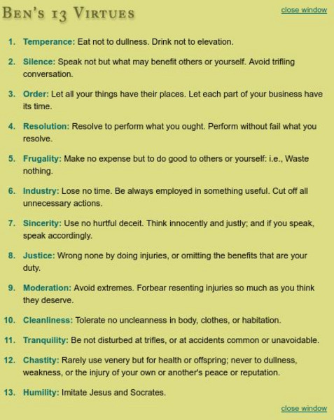 Pbs: Benjamin Franklin: An Extraordinary Life: Franklin's Thirteen Virtues eBook