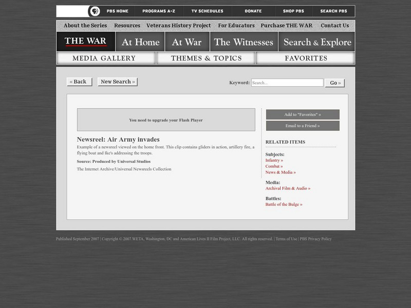 Pbs: The War: World War Ii Newsreel: Air Army Invades Germany Instructional Video Pbs: The War: World War Ii Newsreel: Air Army Invades Germany Instructional Video