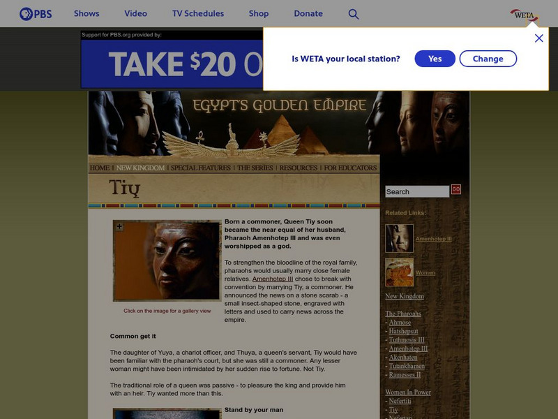 Pbs: Egypt's Golden Kingdom: Tiy Handout