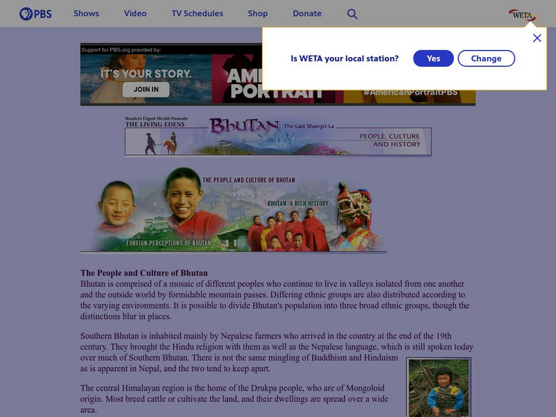 Living Edens: Bhutan: The Last Shangri La: People and Culture of Bhutan Lesson Plan Living Edens: Bhutan: The Last Shangri La: People and Culture of Bhutan Lesson Plan