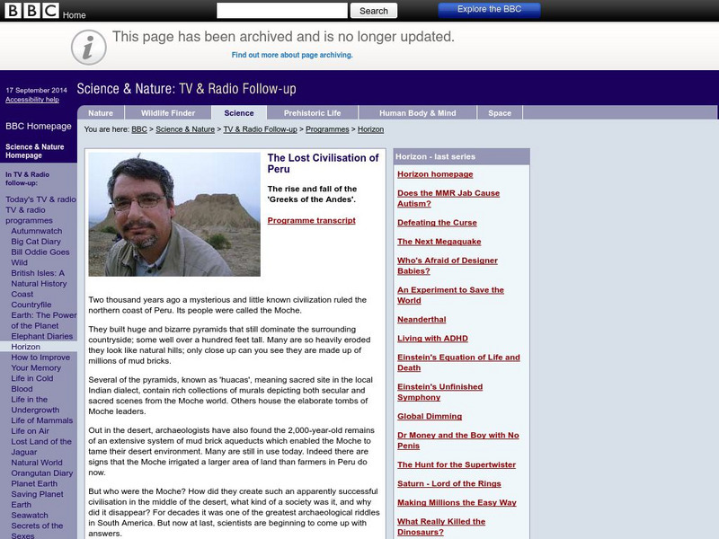 Bbc: Moche Handout Bbc: Moche Handout