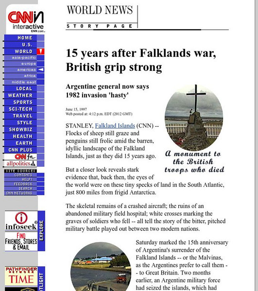 Cnn: World News: 15 Years After Falklands War, British Grip Strong Website