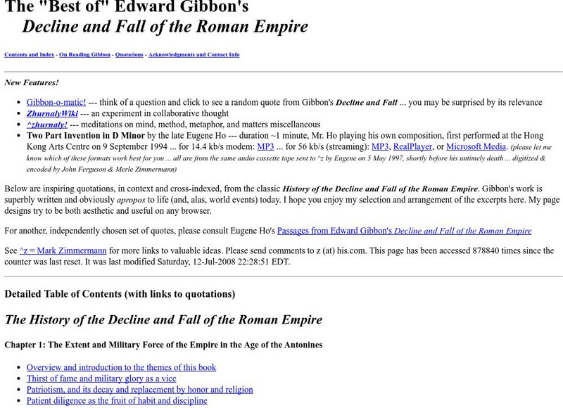 The Best of Edward Gibbon's "Decline and Fall" Website The Best of Edward Gibbon's "Decline and Fall" Website