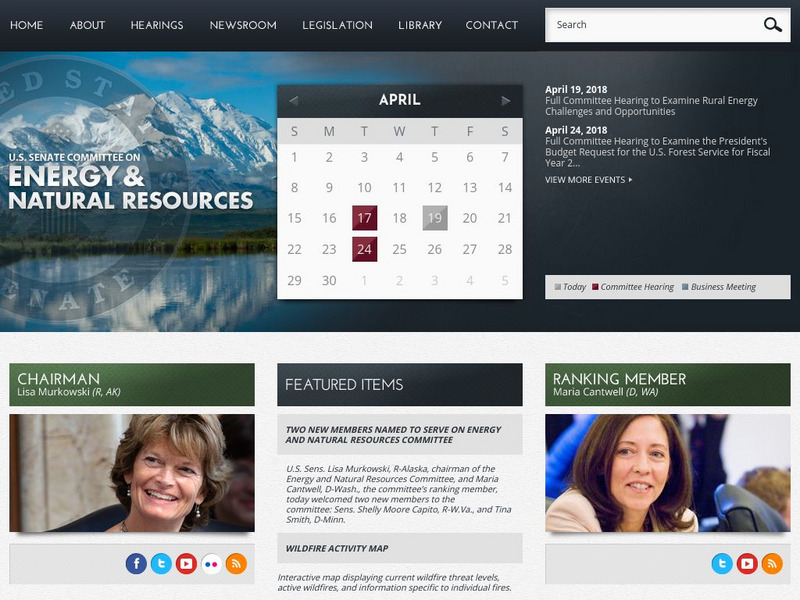 U.s. Senate Committee on Energy and Natural Resources Website U.s. Senate Committee on Energy and Natural Resources Website