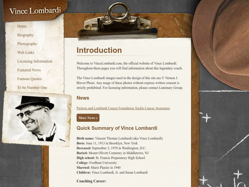 Cmg Worldwide: Vince Lombardi Website