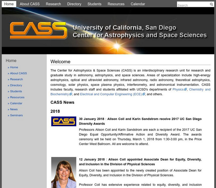 University of California:center for Astrophysics & Space Website University of California:center for Astrophysics & Space Website