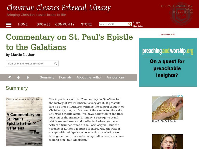 Commentary on Epistle to the Galatians Article Commentary on Epistle to the Galatians Article