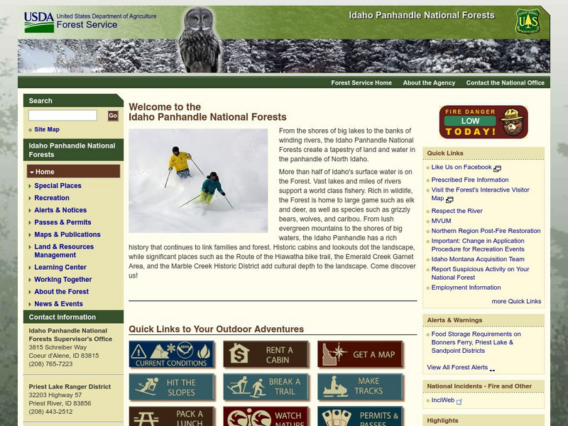 Idaho Panhandle National Forest Website Idaho Panhandle National Forest Website