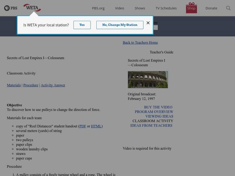 Pbs Teachers: Secrets of Lost Empires I Colosseum Activity Pbs Teachers: Secrets of Lost Empires I Colosseum Activity