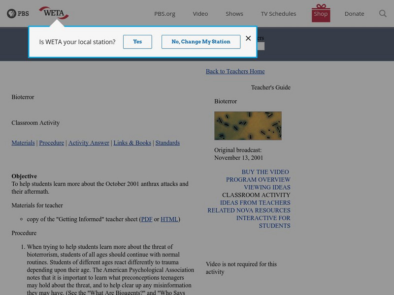 Pbs Teachers: Bioterror Instructional Video