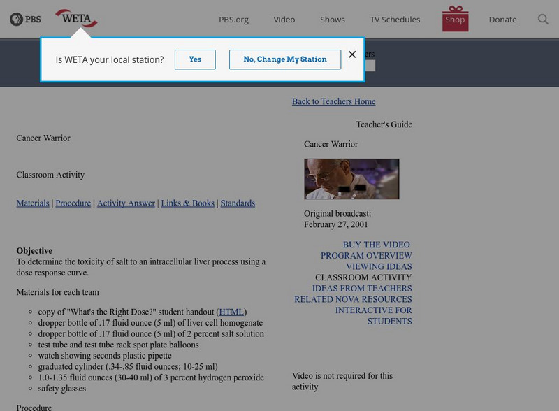 Pbs Teachers: Cancer Warrior Activity Pbs Teachers: Cancer Warrior Activity