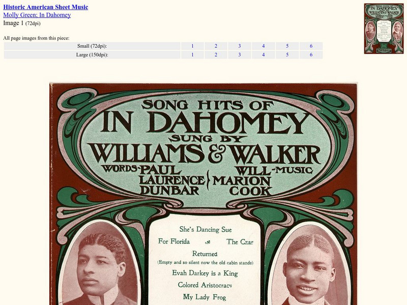 Molly Green; In Dahomey (Historic American Sheet Music) Primary Molly Green; In Dahomey (Historic American Sheet Music) Primary