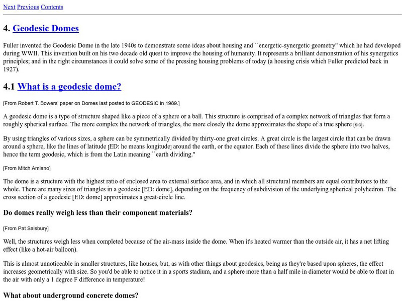 Geodesic Domes (2) Handout