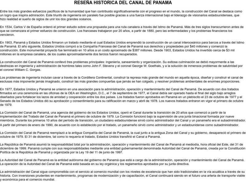 Historia Del Canal De Panama Article