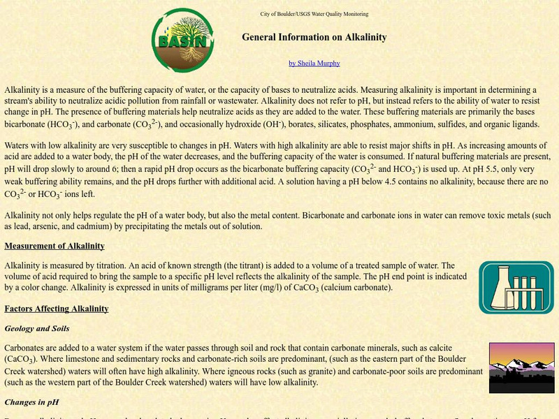 Basin: General Information on Alkalinity Handout Basin: General Information on Alkalinity Handout