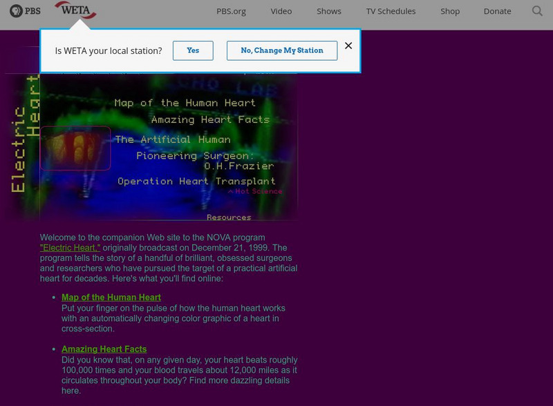 Nova: Electric Heart Website Nova: Electric Heart Website