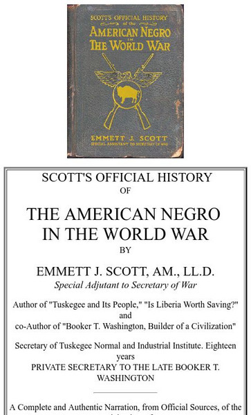 Byu: Scott's Official History: American Negro in the World War Primary