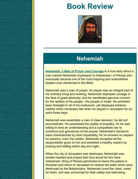 Book Review: Nehemiah Handout