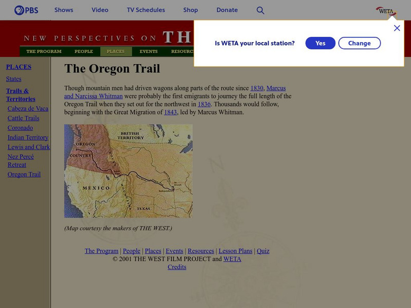 New Perspectives on the West: The Oregon Trail Graphic New Perspectives on the West: The Oregon Trail Graphic