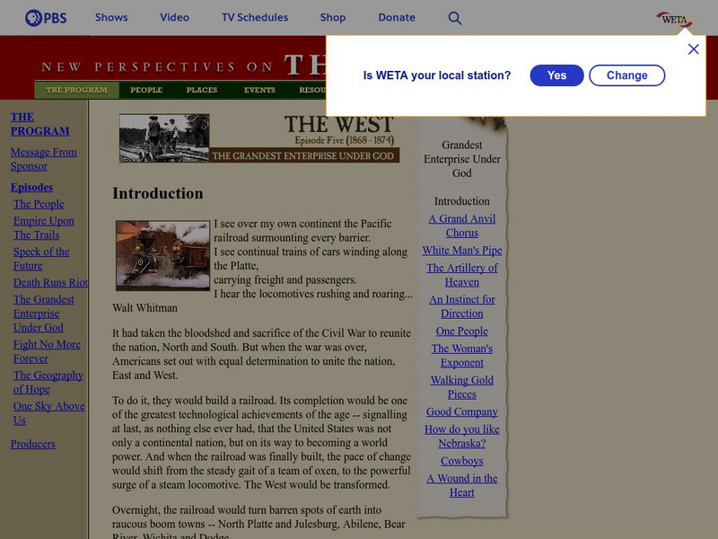 Pbs the West: The Grandest Enterprise Under God Website Pbs the West: The Grandest Enterprise Under God Website