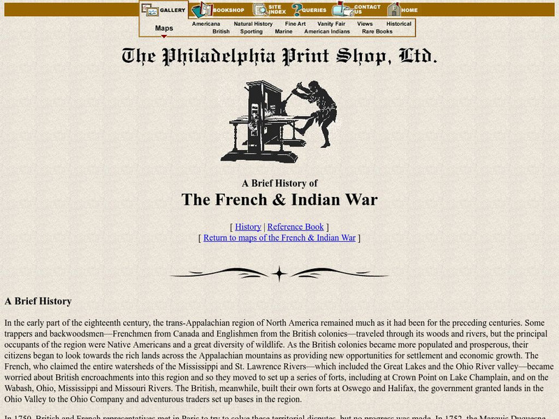 Philadelphia Print Shop: The French & Indian War Website Philadelphia Print Shop: The French & Indian War Website