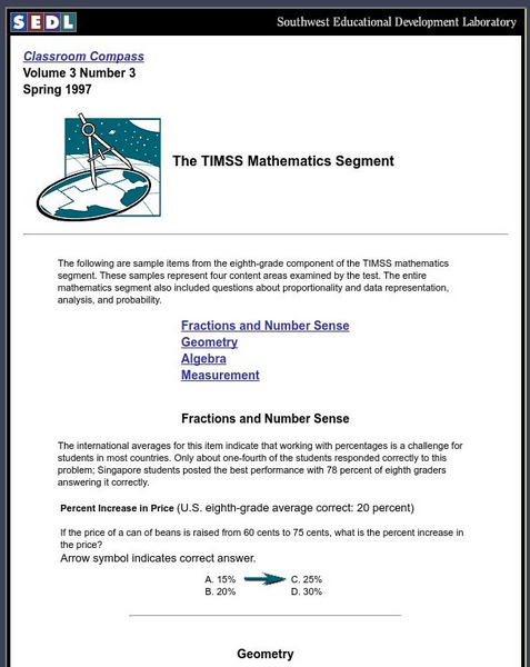 The Timss Mathematics Segment: Geometry Study Guide