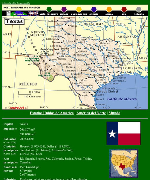 Holt, Rinehart and Winston: Estados Unidos De America: Texas Graphic Holt, Rinehart and Winston: Estados Unidos De America: Texas Graphic