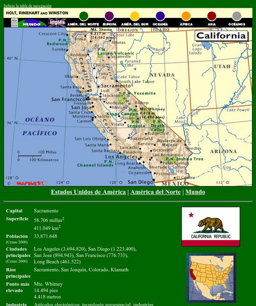 Holt, Rinehart and Winston: Estados Unidos De America: California Graphic Holt, Rinehart and Winston: Estados Unidos De America: California Graphic