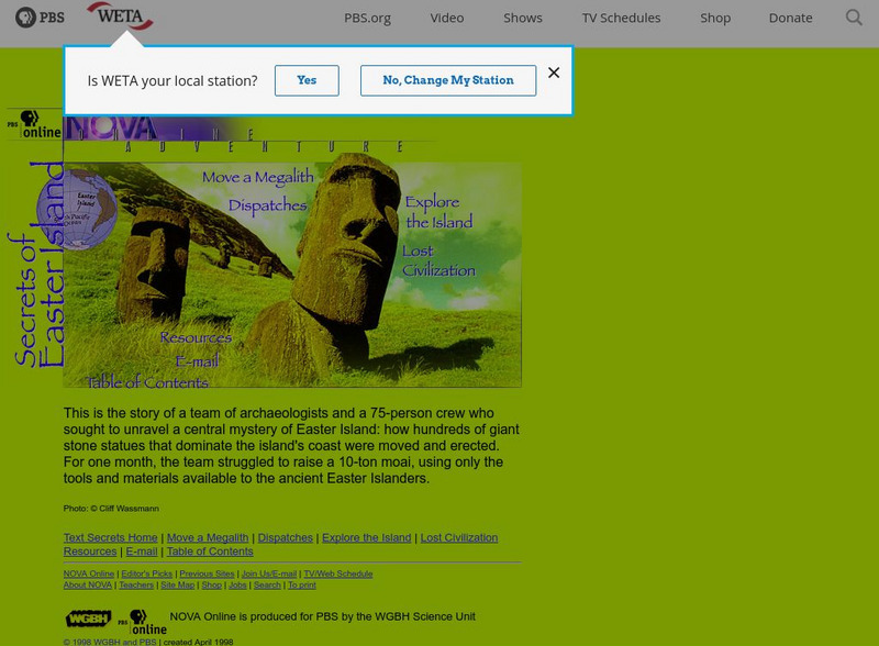 Pbs Nova: Secrets of Easter Island Website Pbs Nova: Secrets of Easter Island Website