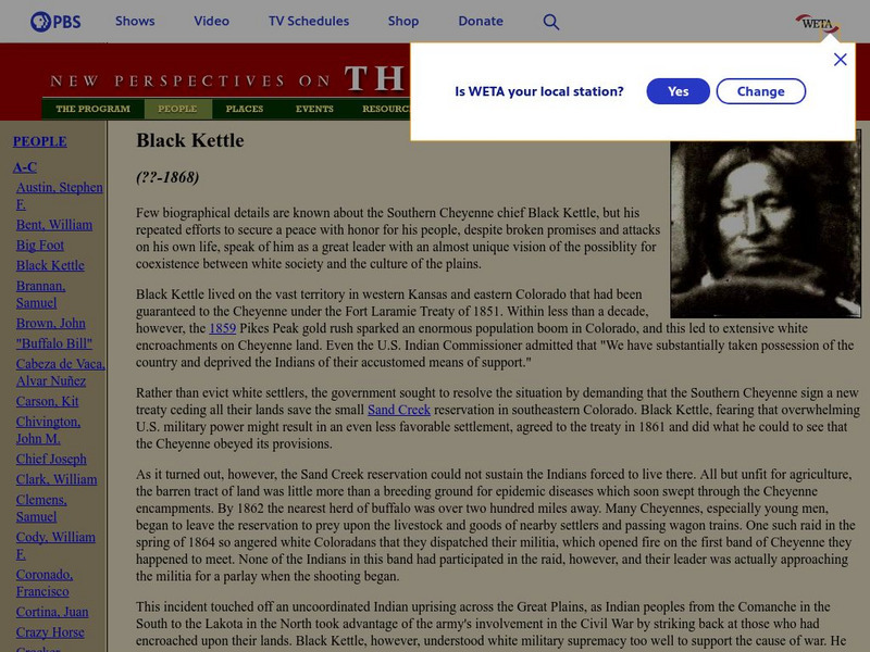 The West: Black Kettle Handout The West: Black Kettle Handout